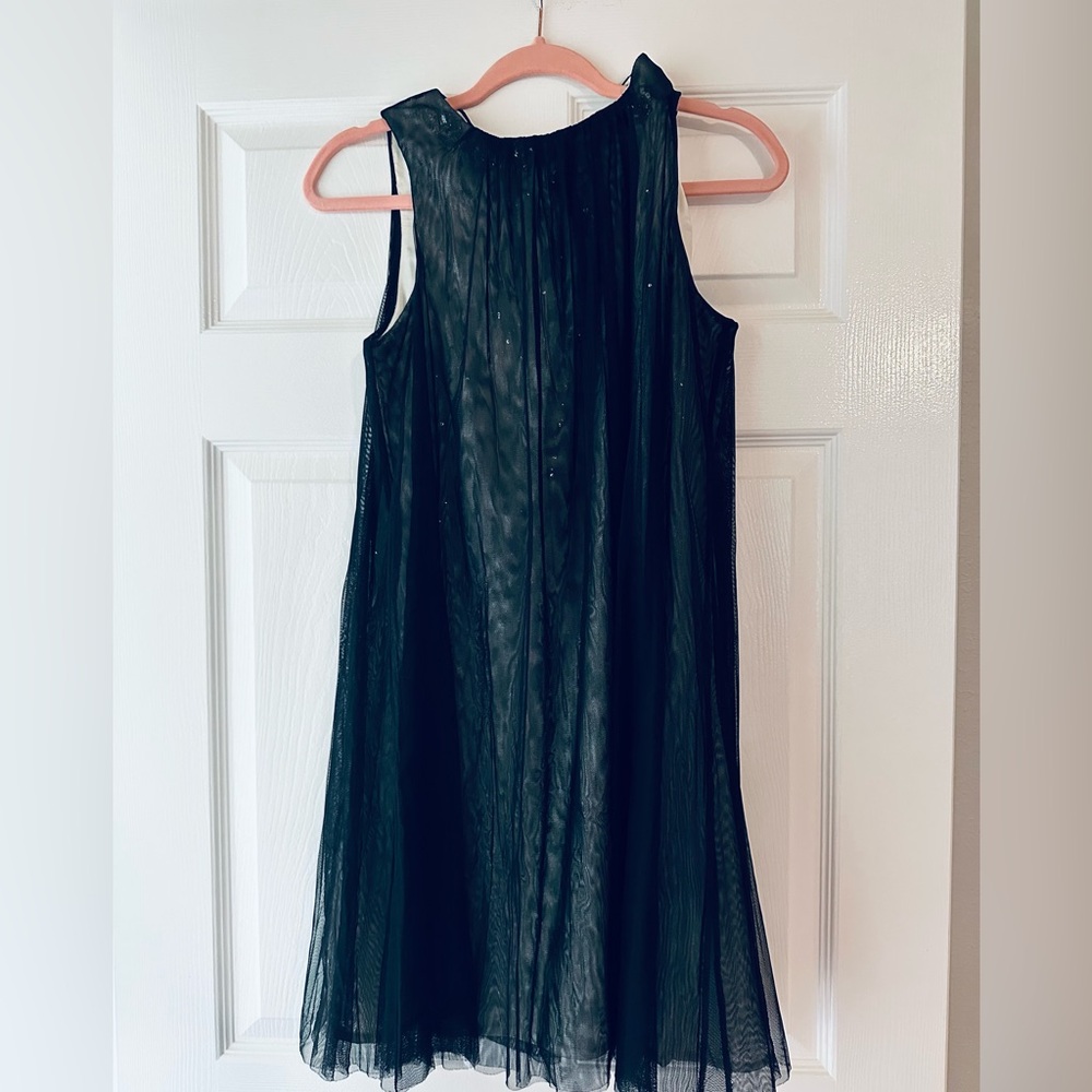 ABS Allen Schwartz Black starlight Sleeveless twinkle A-Line Dress